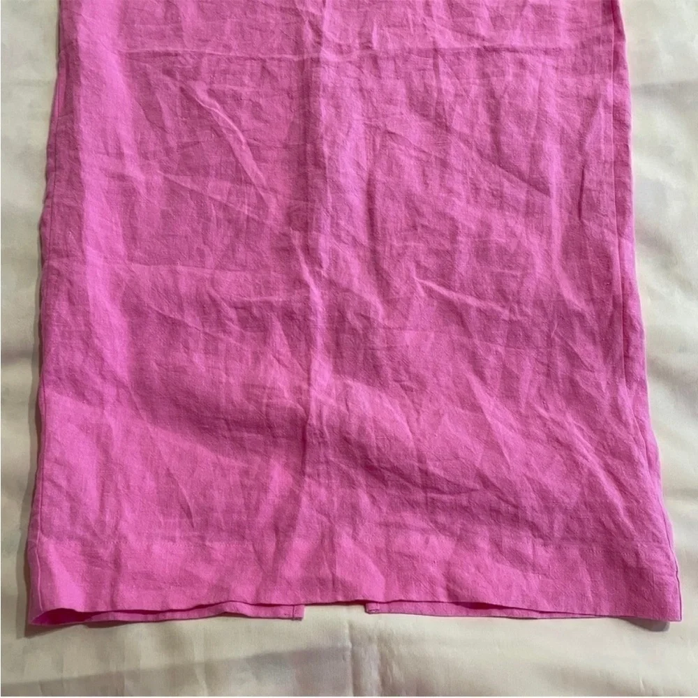 Natalie Rolt- Candy Pink Lilo High Waisted Linen Midi Skirt Size AU 3/ US 8